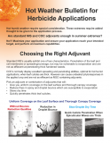 Hot weather and adjuvants